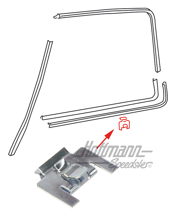 Klammer, Fensterschachtleiste, vorne | 171 837 485 | 350-3505