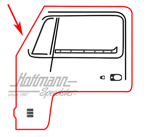 Türdichtung, Bus T2, 67-79, li., Repro | 211 831 721 D | 090-6101-11