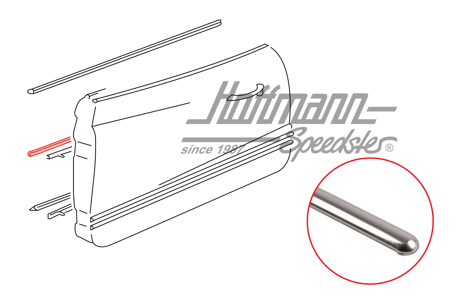 Zierleiste, Türverkleidung, Mitte,61-66 | 141 853 105 A | 066-0028-34