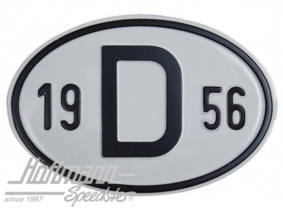 Nationalitätsschild "D", "1956", Alu |  | 020-2396-56