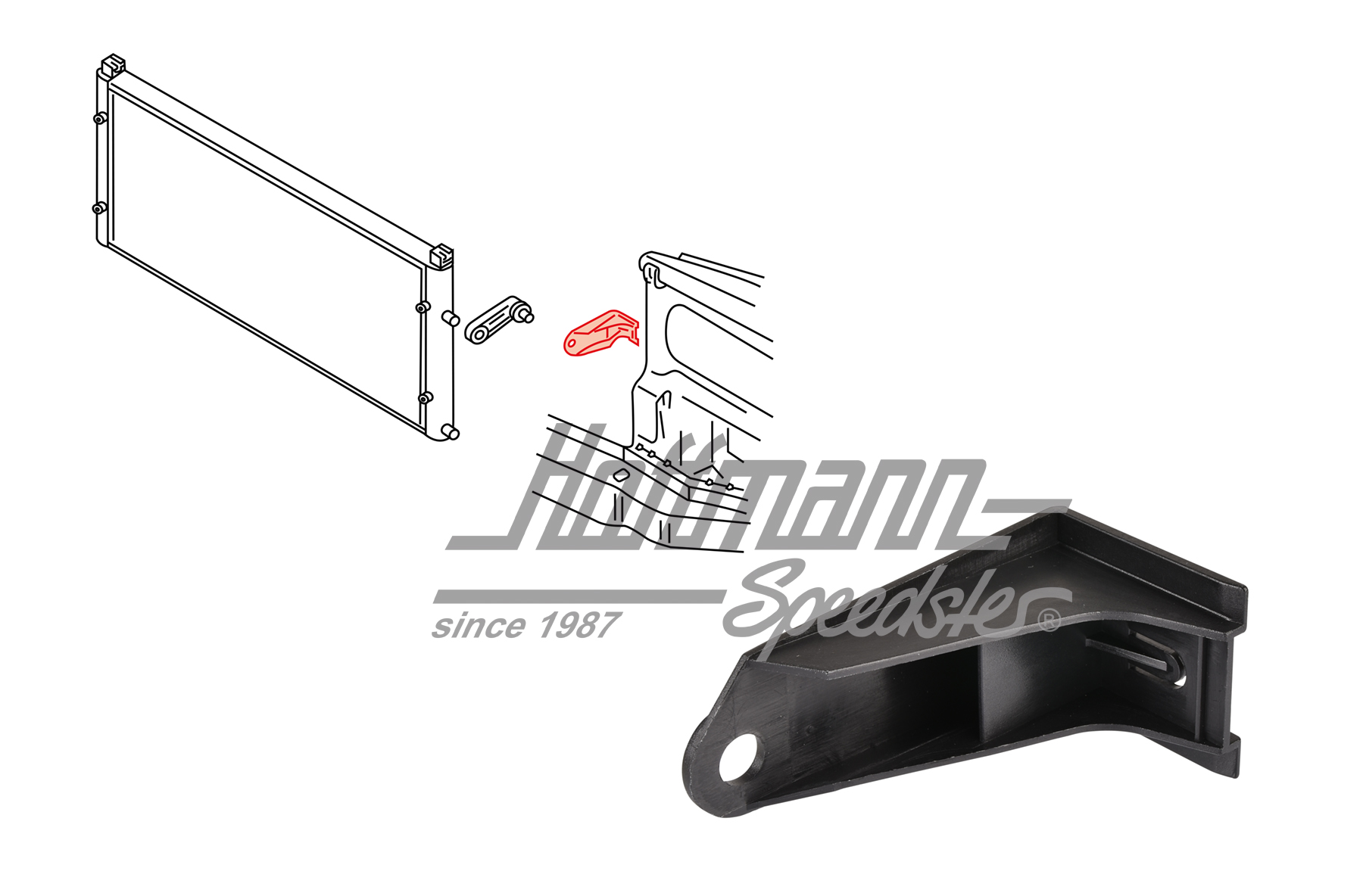 Halter, Wasserkühler, Bus T4, rechts | 701 121 634 A | 401-1940-02