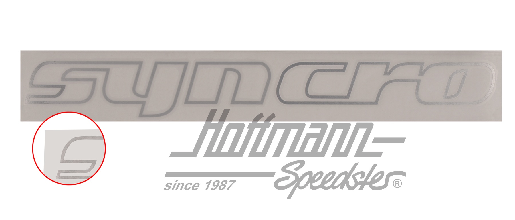 Aufkleber, Syncro, Bus T3, silber | 255 070 734 A  SI | 370-3854-38