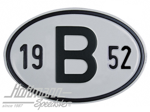 Nationalitätsschild "B", "1952", Alu |  | 020-2397-52