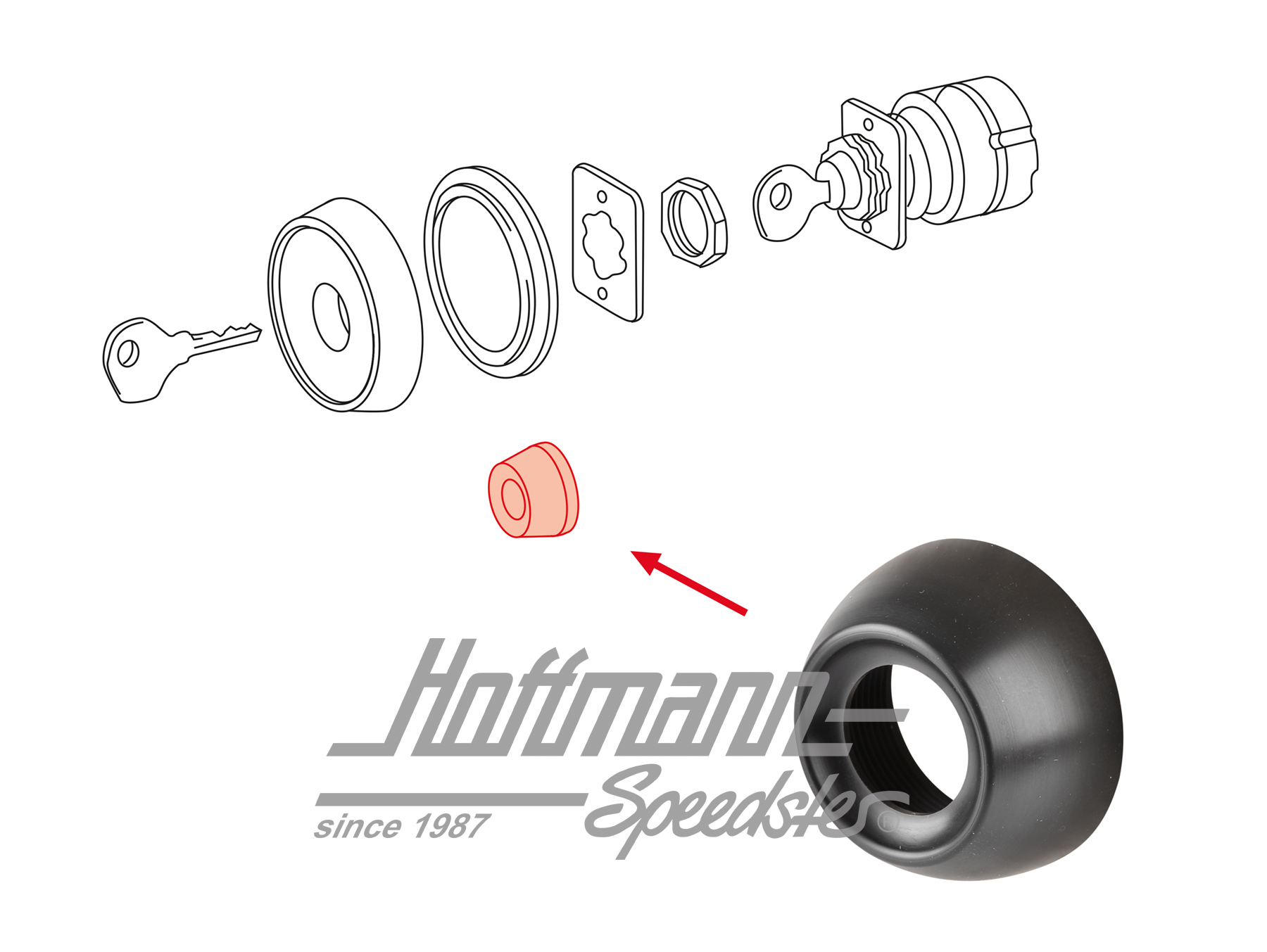 Mutter, Zündschloss, 911/912, 65-68