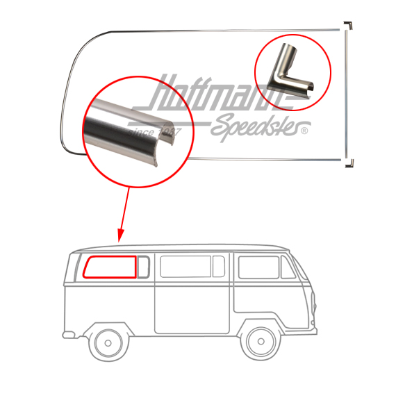 Zierrahmen Alu, Seitenfenster, hinten, geteilt, rechts | 241 853 348 | 097-1280-22
