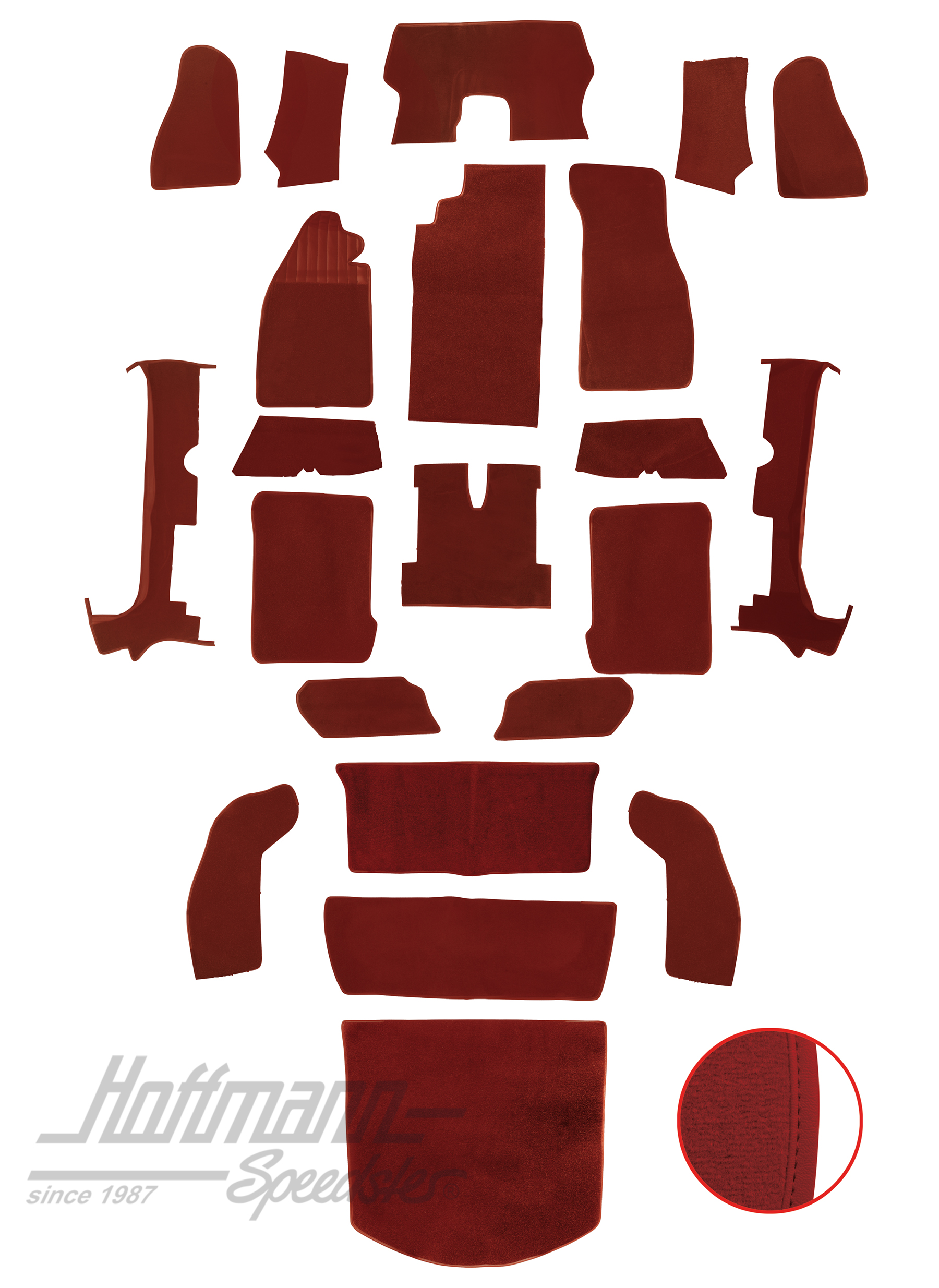 Teppichsatz für Cabrio, 1303, rot |  | 026-6126