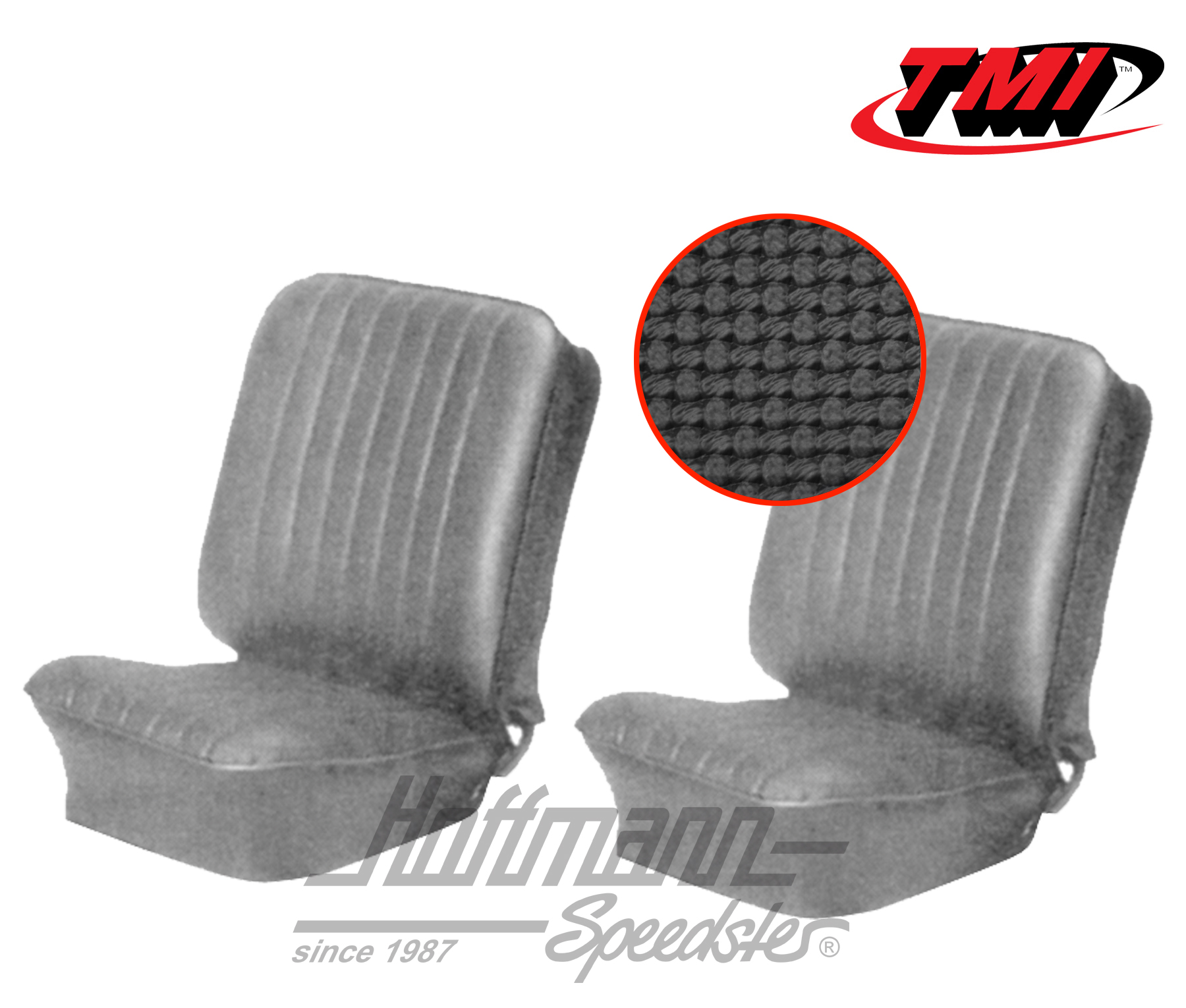 Sitzbezüge, Karmann, vorne,55-60,schwarz | 43-1501-01 | 066-0065-40
