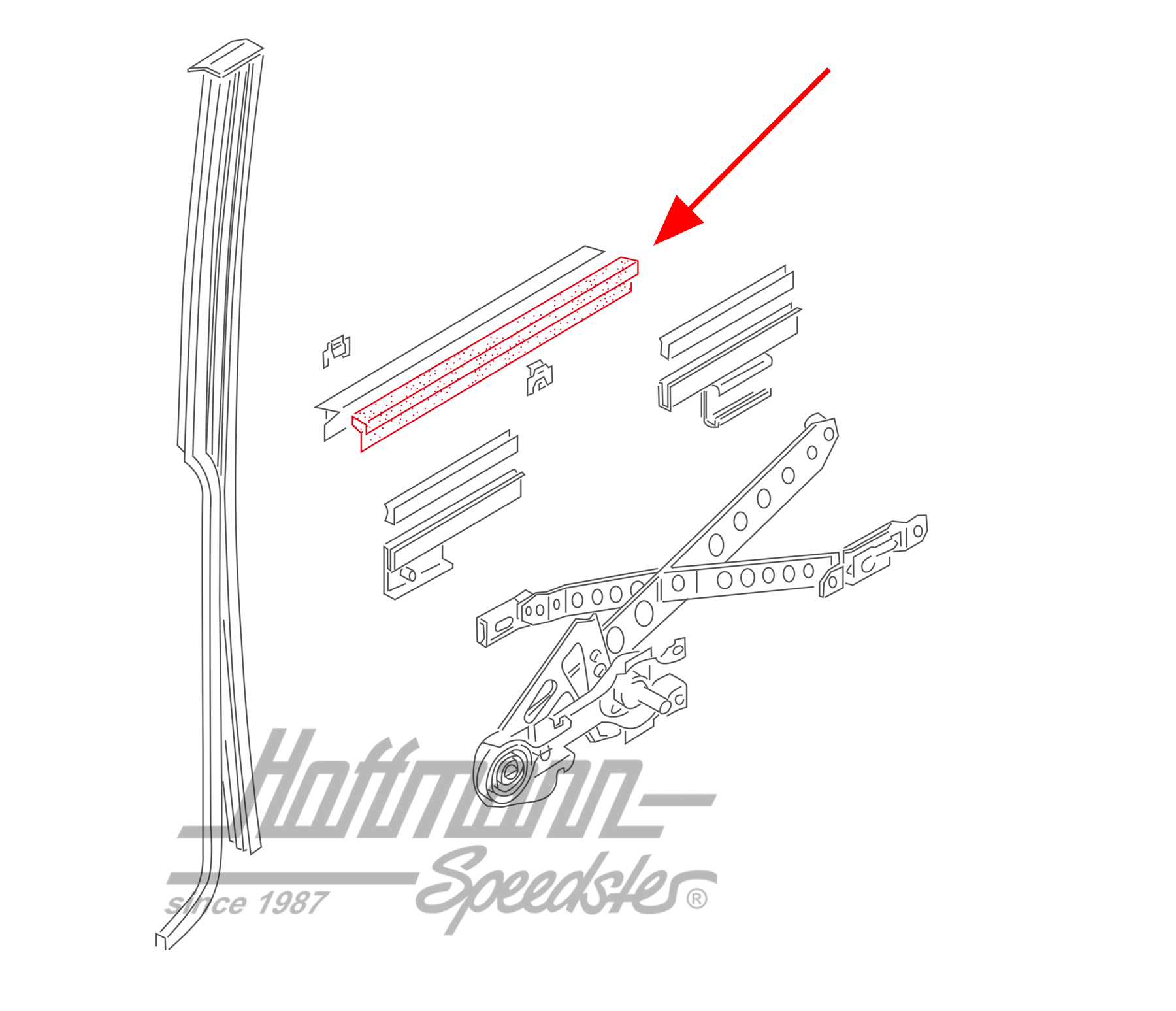 Türschachtdichtung, innen, v/h, li/re