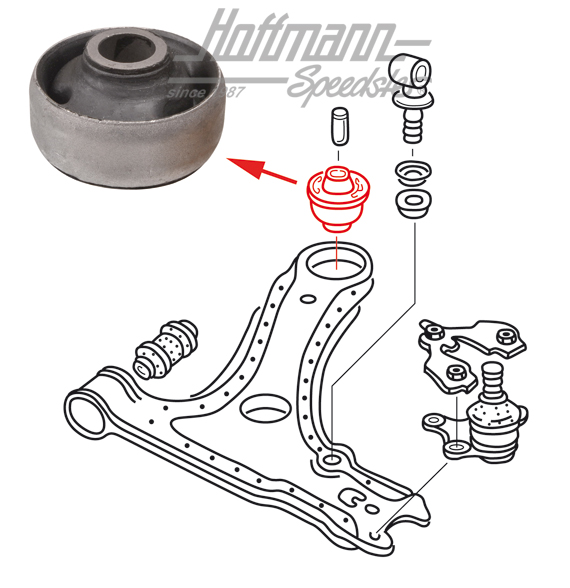 Gummilager, Querlenker, Golf 2,neue Form | 191 407 181 D | 204-0408