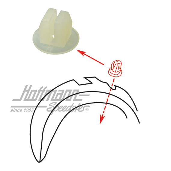 Clip, Radhausverkleidung, Golf 1 Cabrio | 155 809 966 | 180-0450-22
