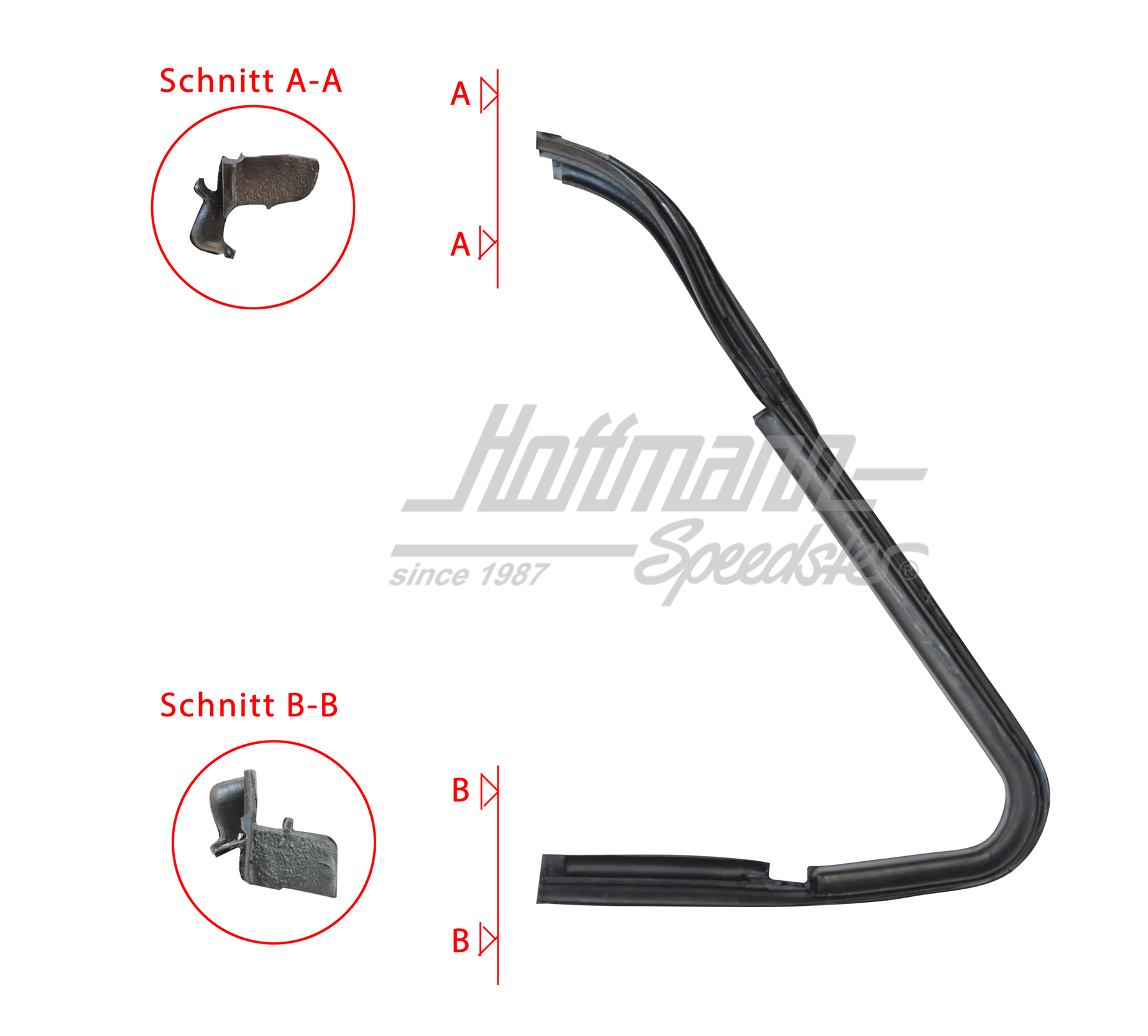 Dichtung, Drehfenster, Typ 3, 61-73, re. | 311 837 626 C | 069-8058-12