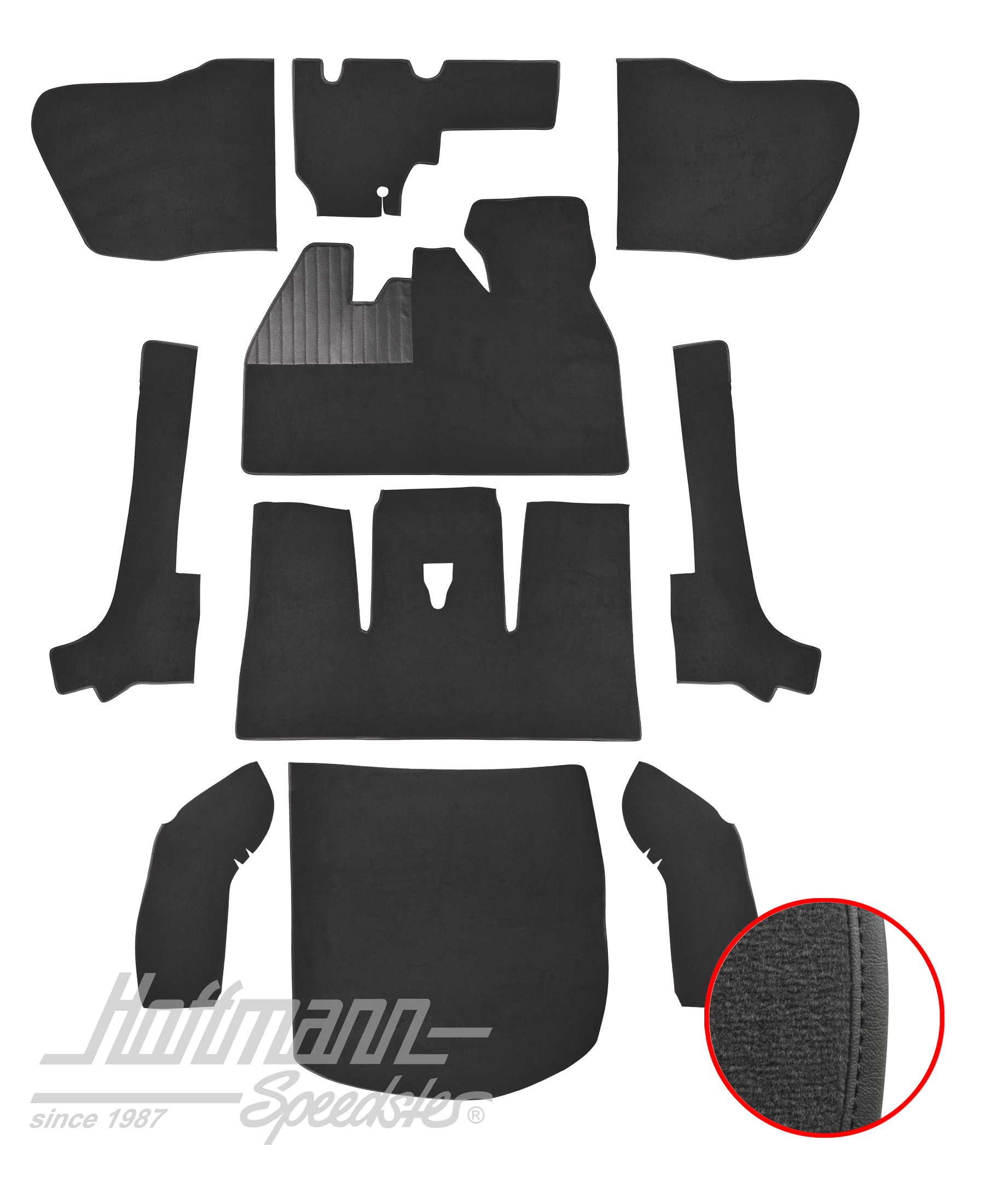 Teppichsatz für Cabrio, 8.66-7.70, anthrazit |  | 026-5922