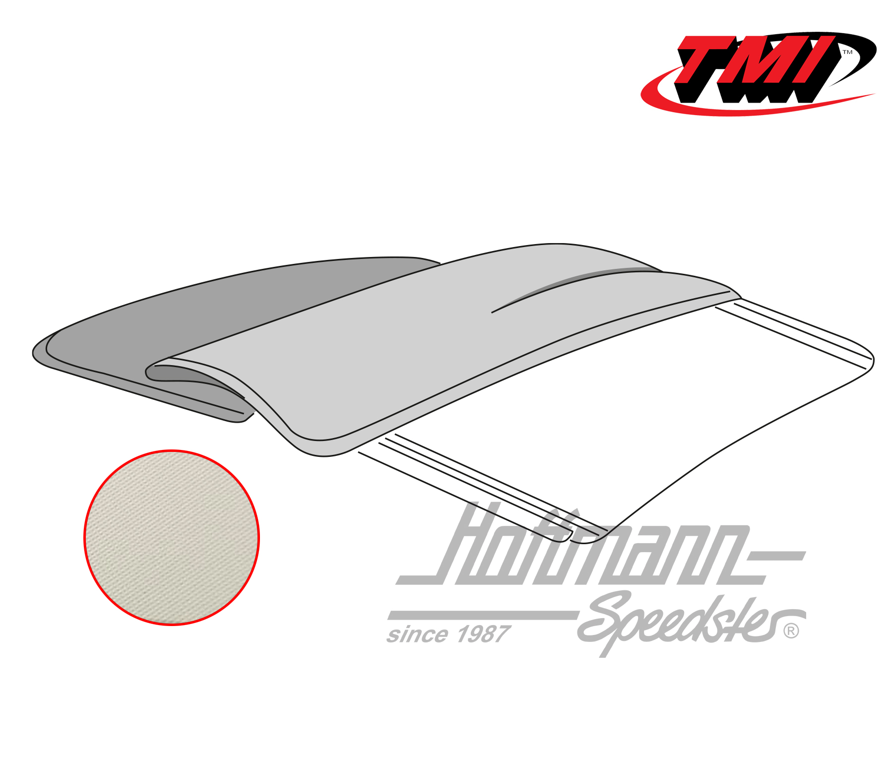 Faltdachbezug, 55-56, Vinyl, weiß | 22-1112-41 | 055-7182-05