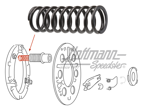 Druckfeder, Druckplatte alt, 180mm | 211 141 155 | 088-3100
