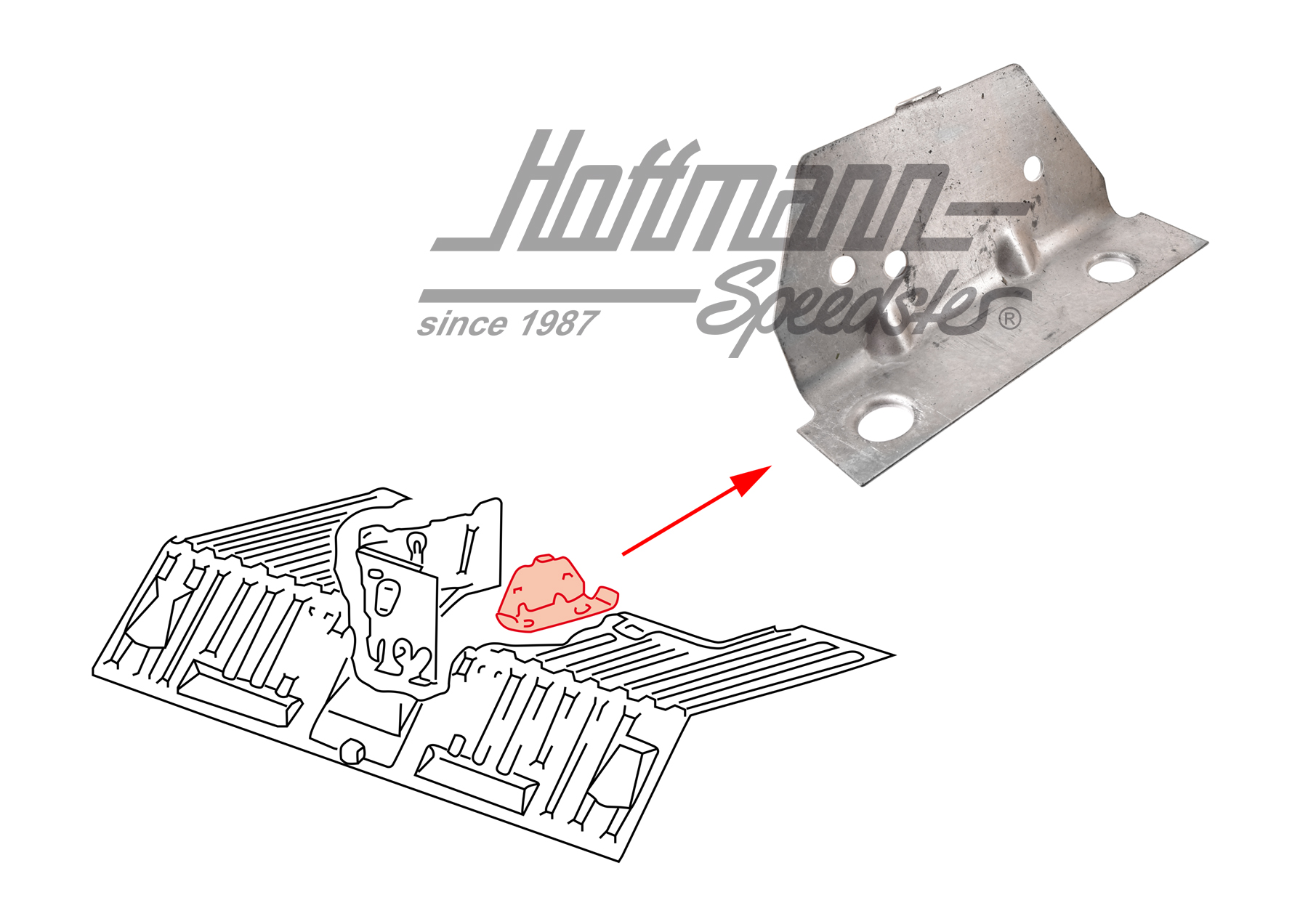Halteblech, hinten, Luftfilter, Bus T3 | 251 813 541 A | 390-0294
