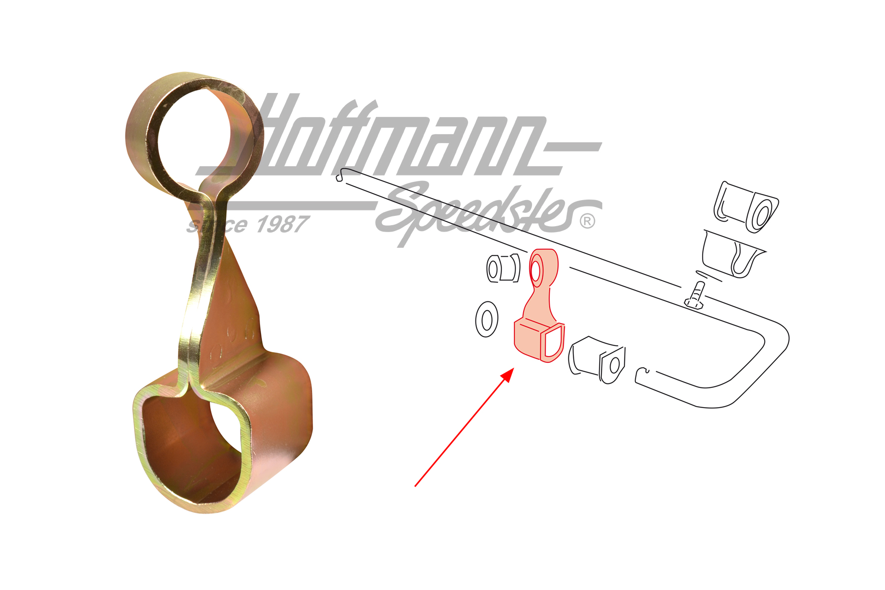 Stütze, Stabilisator, hinten, -77, re. | 901 333 732 01 | 521-6188-12
