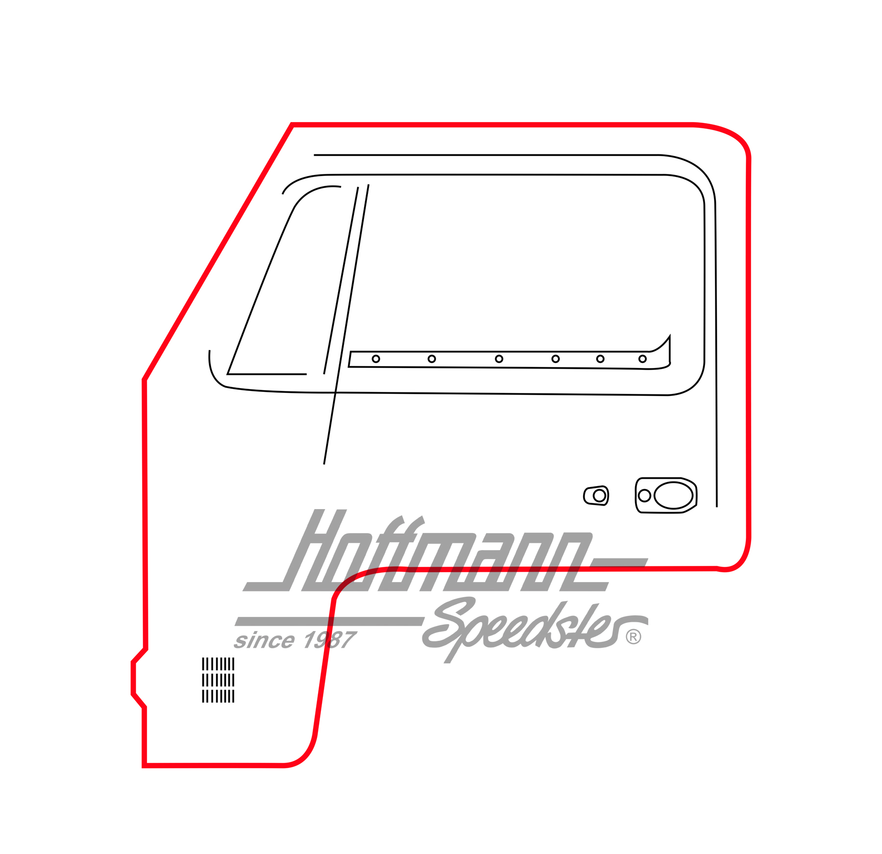 Türdichtung, Bus T2, 67-79, li., Top-Qu.