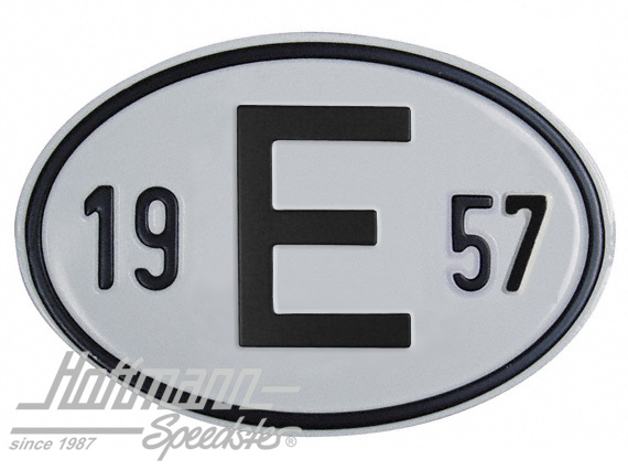Nationalitätsschild "E", "1957", Alu |  | 020-2403-57