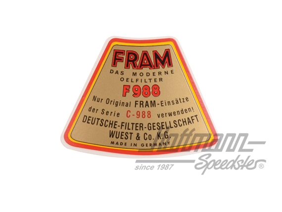 Aufkleber, Ölfilter Fram,356 A/B/C,klein