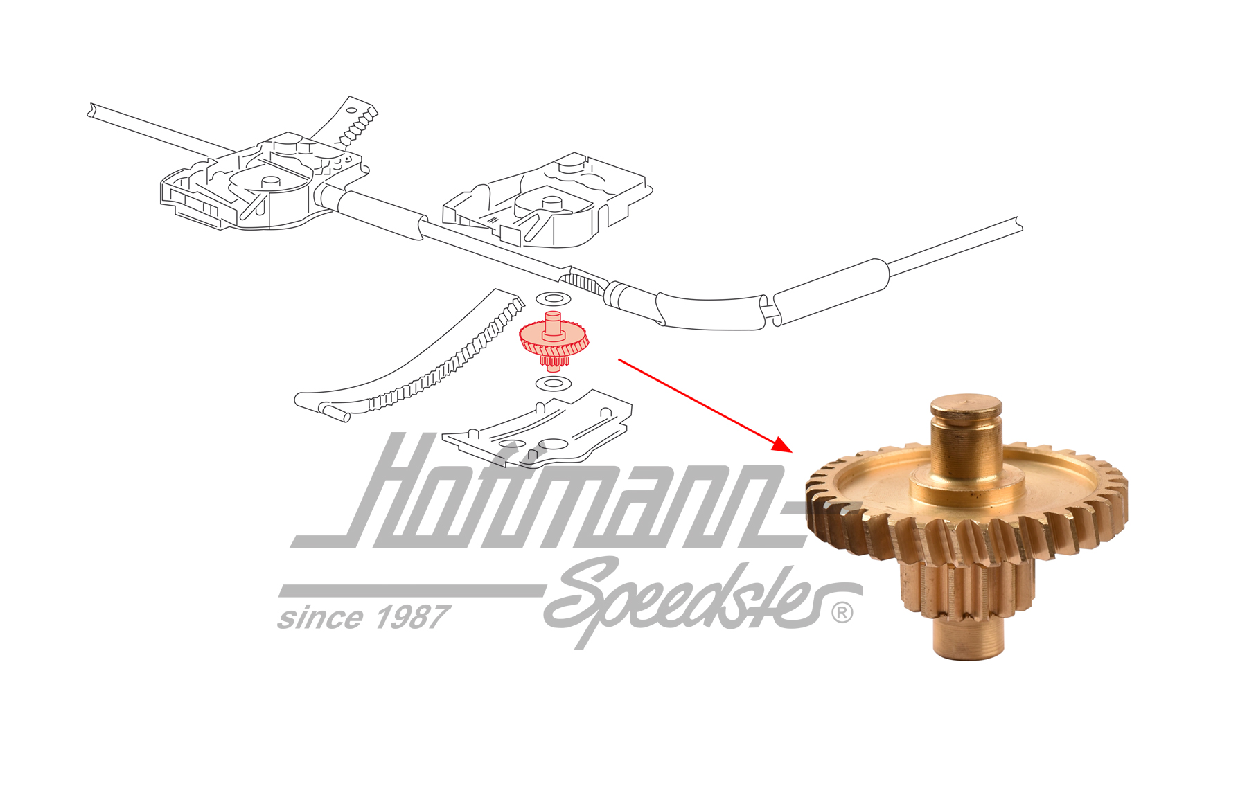 Zahnrad, Schiebedachmotor, 924/944