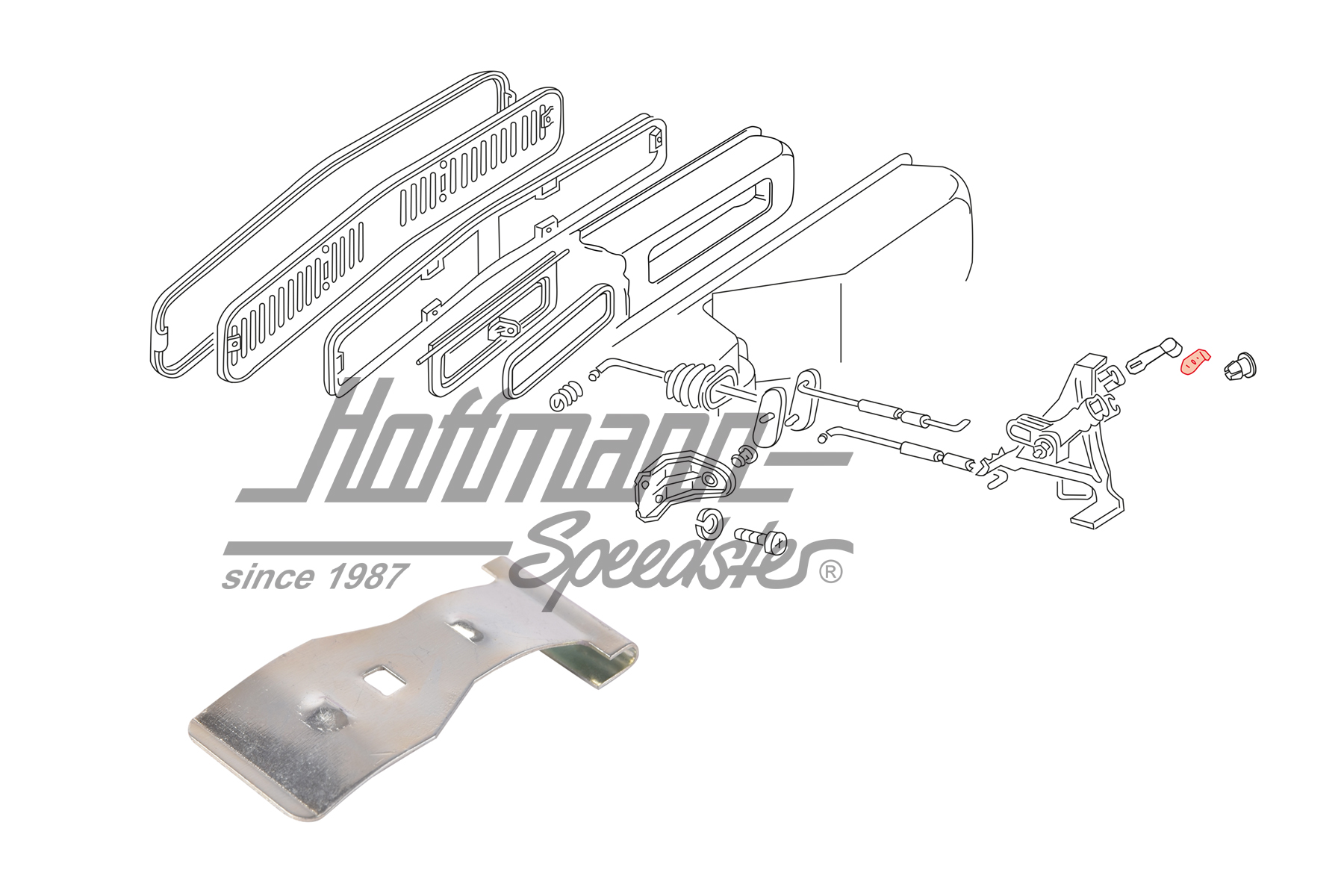 Halteblech, Heizungshebel, 71-72 | 211 259 373 A | 090-1296-33