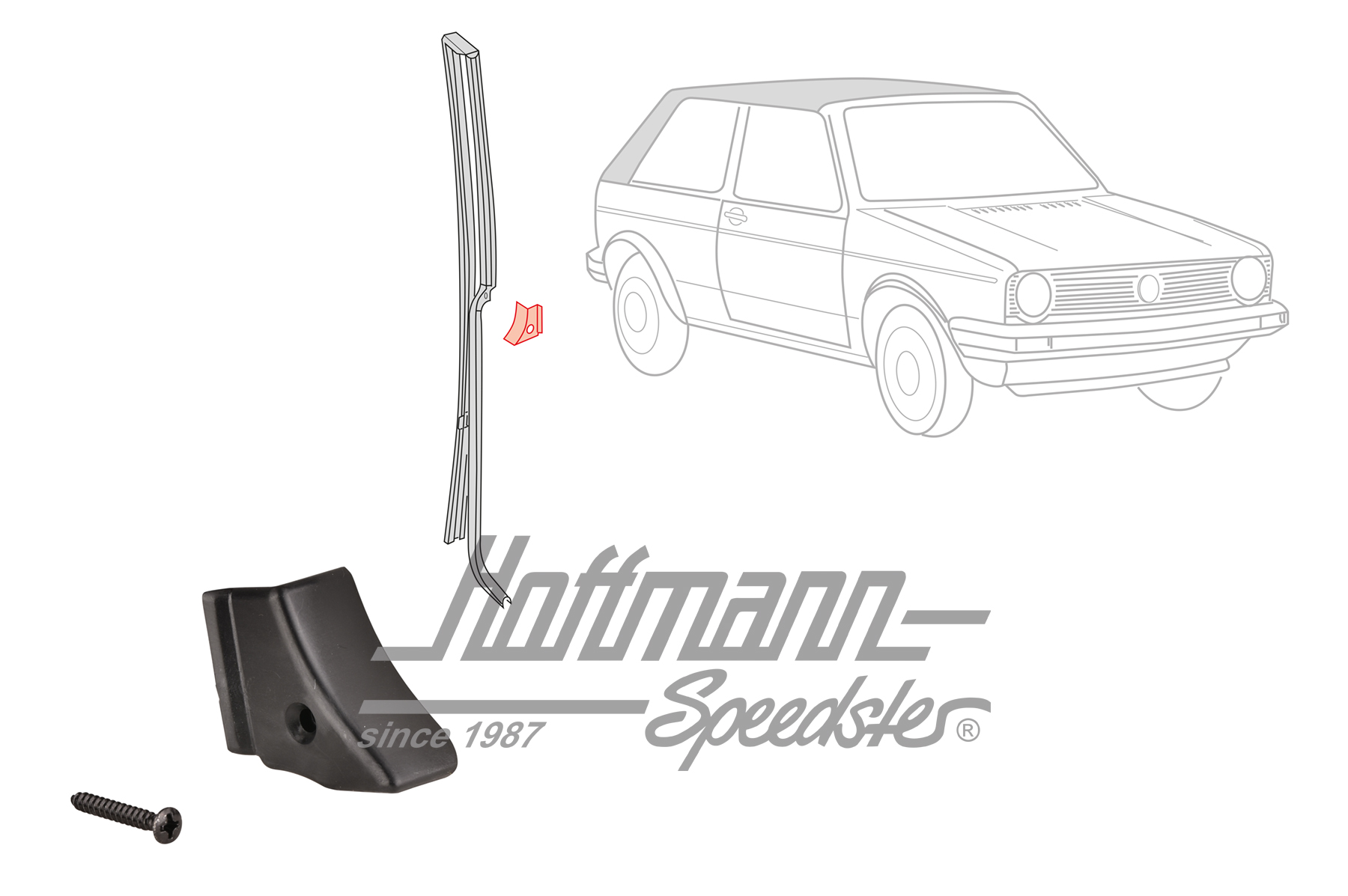 Blende, B-Säule, Golf 1 Cabrio, rechts | 155 847 348 | 180-4405-02