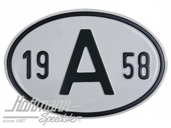 Nationalitätsschild "A", "1958", Alu |  | 020-2398-58