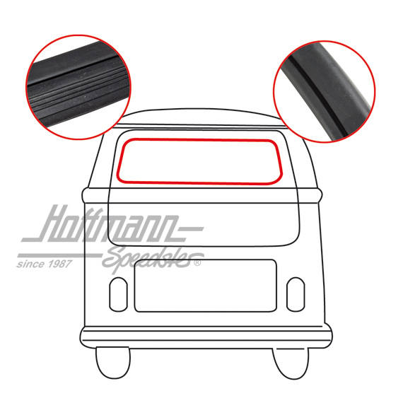 Heckscheibendichtung, Bus T2, mit Nut | 241 845 521 E | 090-6107-10