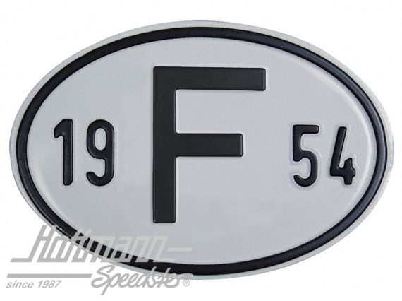 Nationalitätsschild "F", "1954", Alu |  | 020-2399-54