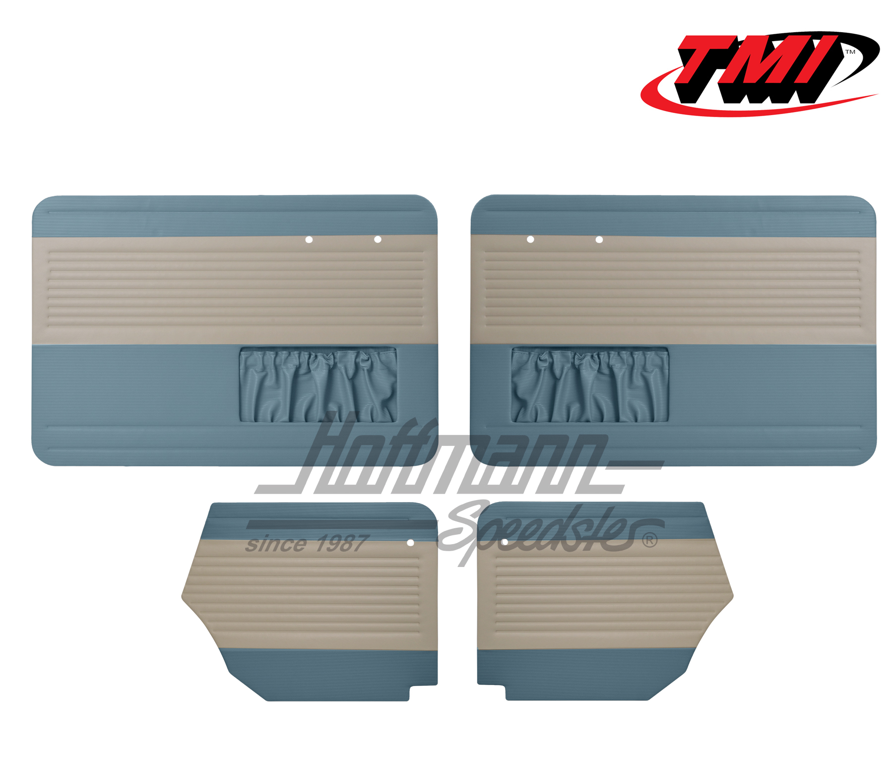 Tür- und Seitenverkleidungen, Cabrio, 64-66, altweiß/altblau | 19-1328-24-15 | 055-7564-09