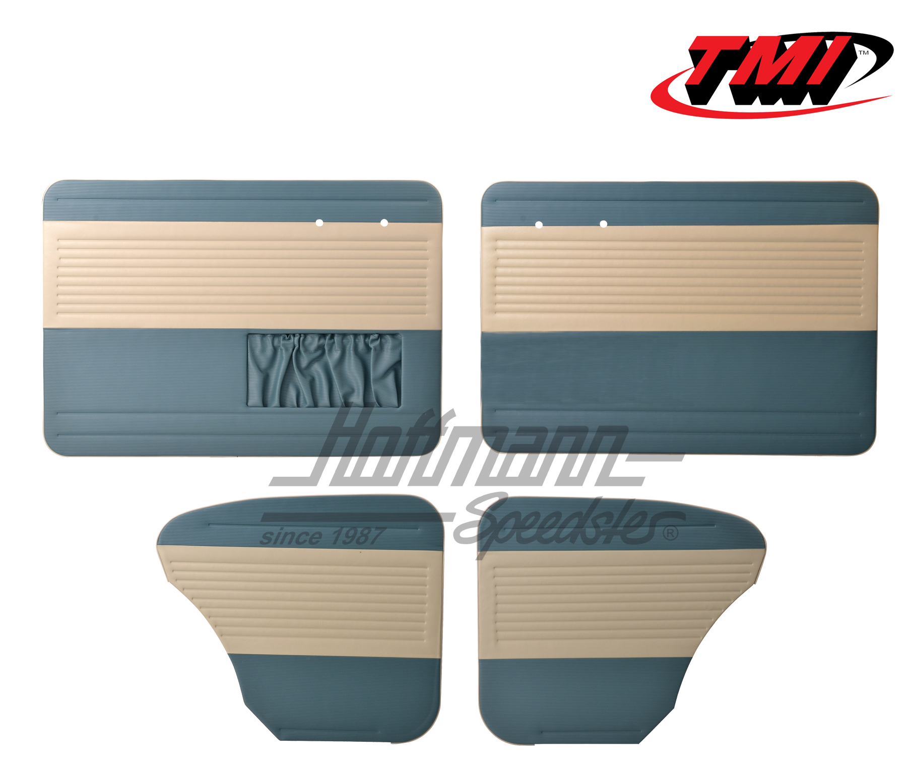 Tür- und Seitenverkleidungen, Limousine, 55-64, altweiß/altblau | 19-1122-24-15 | 055-7504-09