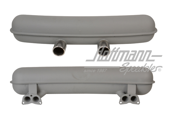 Sportauspuff, Stahlblech, 2x76mm,1.7-1.8