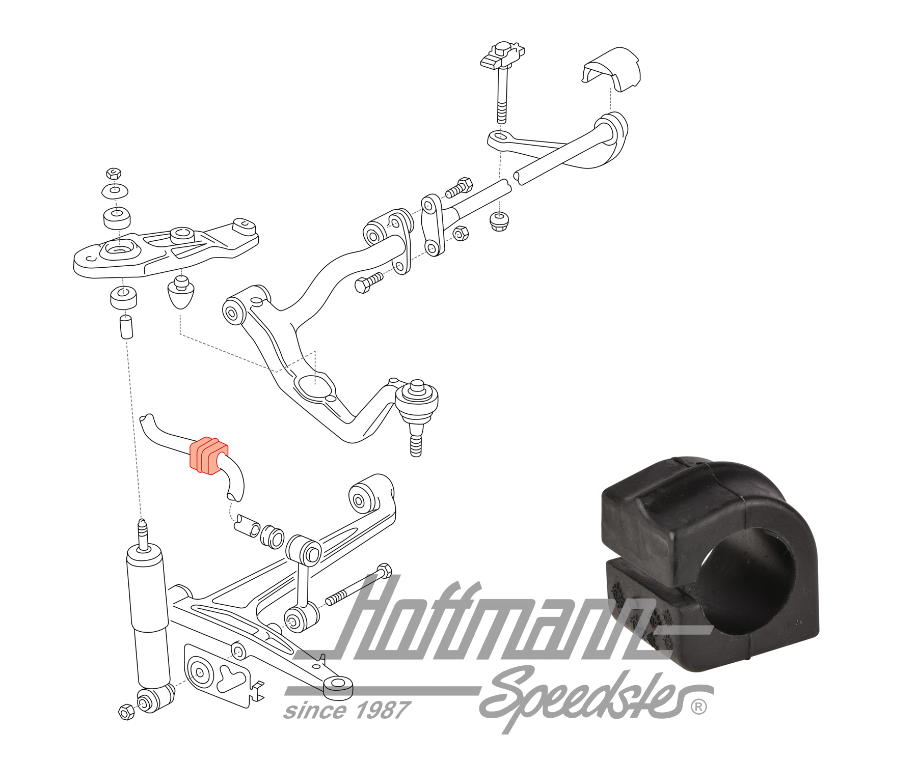 Gummilager, Stabilisator, vorne, 23.1mm | 7D1 411 041 | 404-0560-10