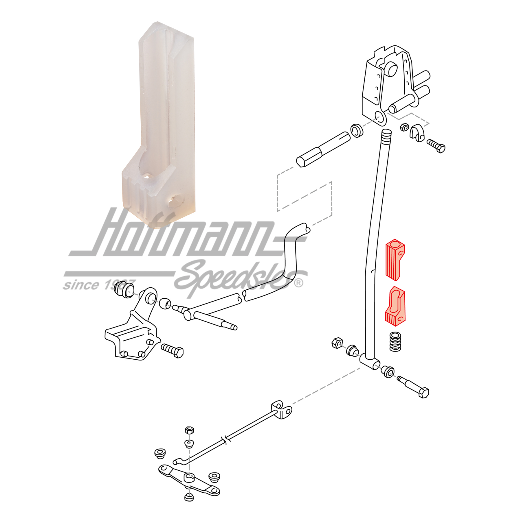 Führung, Schalthebel, Bus T4 | 7D0 711 124 A | 407-2010-10