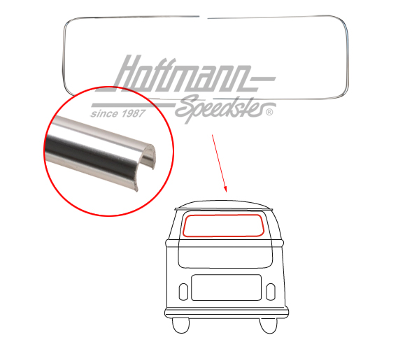 Zierrahmen Alu, Heckscheibe, Bus T1/T2 | 241 853 355 | 097-1280-30