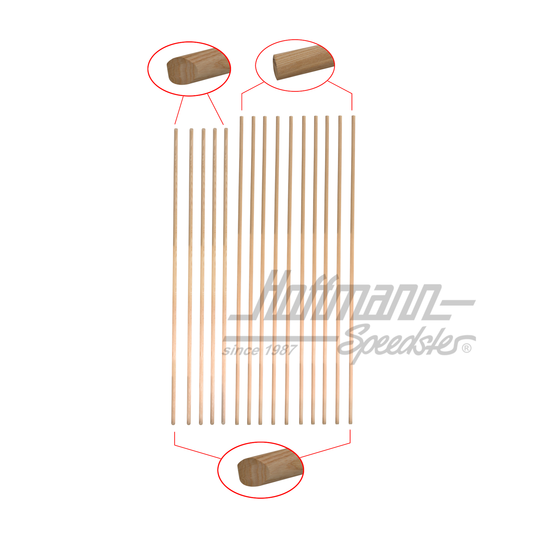 Holzleisten, Ladefläche, Bus T2 Doka | 4875-267 | 097-8902