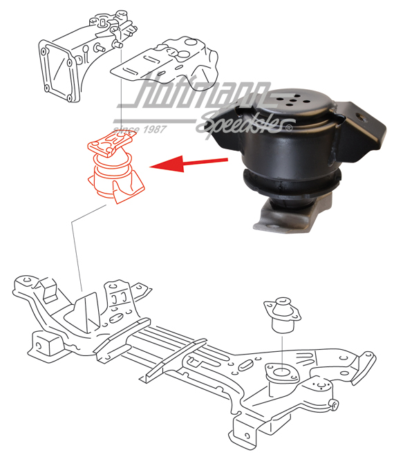 Gummilager, Motorträger, hinten re., 16V | 535 199 262 | 201-5637