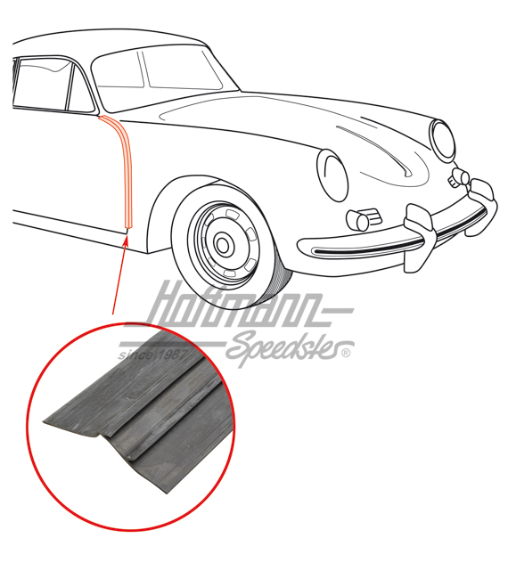 Türdichtung, vorne, Porsche 356 A/B/C | 644 531 903 00 | 510-6332-13