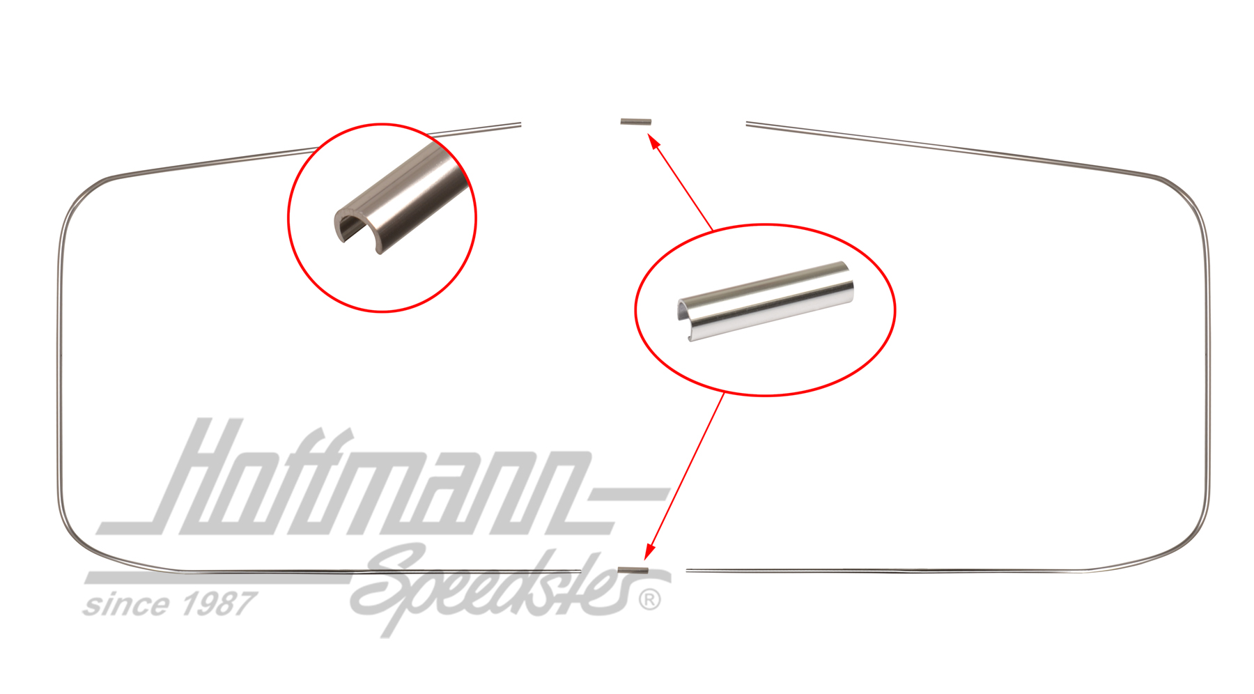Zierrahmen Alu, Frontscheibe, 8.63-7.73 | 315 853 305/306 | 069-8450