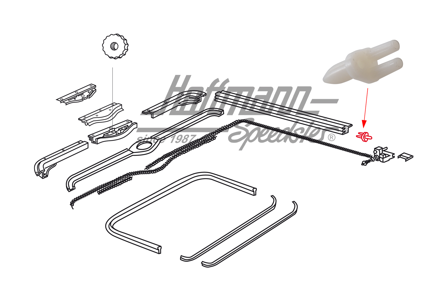 Halter, Führungsschiene, SSD, Käfer/Bus | 117 877 300 | 020-5479