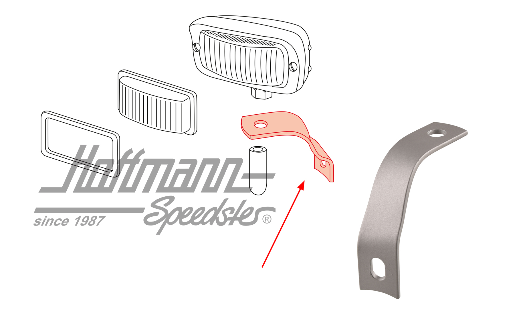Halter, Rückfahrscheinwerfer/Blinker,li. | 111 941 351 | 020-3065-21