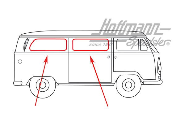 Seitenfensterdichtung, hinten, ohne Nut | 221 845 321 B | 090-6111