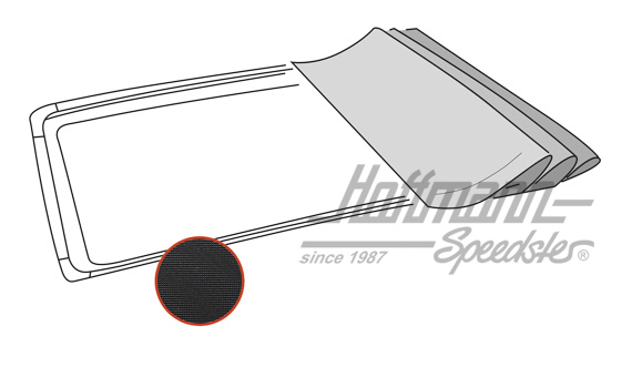 Faltdachbezug, Golf 2, PVC, schwarz | --------- | 208-5580-10