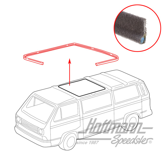 Schiebedachdichtung, Bus T2/T3 | 253 877 223 | 090-6250