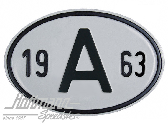 Nationalitätsschild "A", "1963", Alu |  | 020-2398-63