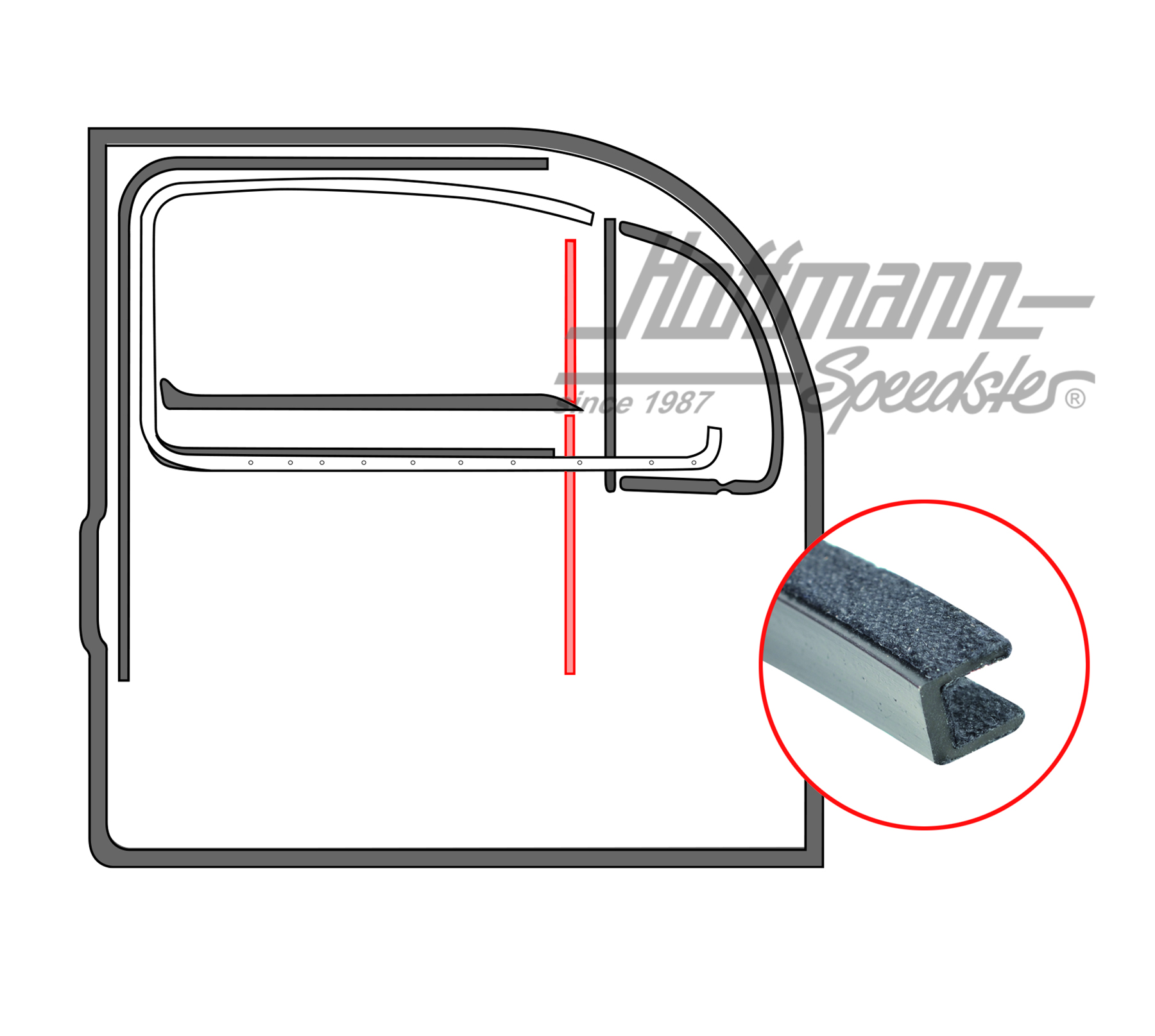 Führungsprofil, Drehfenster, -7.64 | 111 837 433 | 020-5229