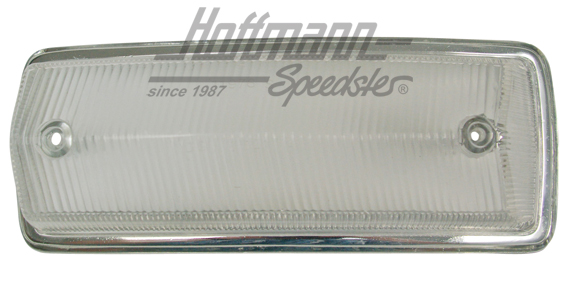 Blinkerglas, weiß / Chromrand, Bus T2, vorne links | 211 953 141 J | 097-2053-01