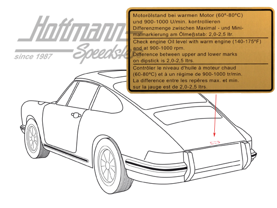 Aufkleber "Ölstand", 911 Turbo, -80