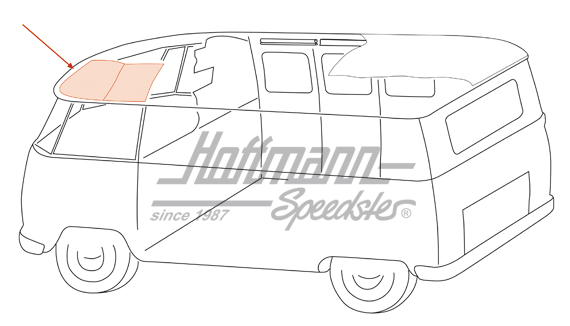 Dachverkleidung, Bus T1, vorne, grau