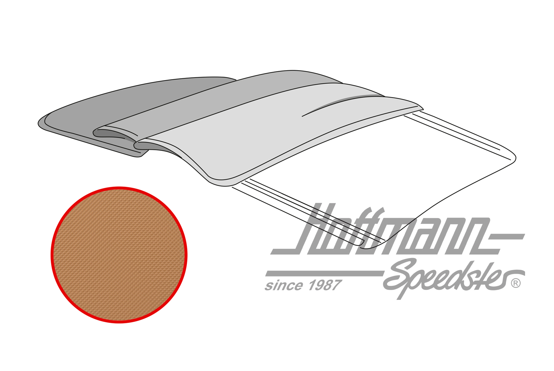 Faltdachbezug, Bus T1, Vinyl, sand | 22-2115-101 | 098-1260-12